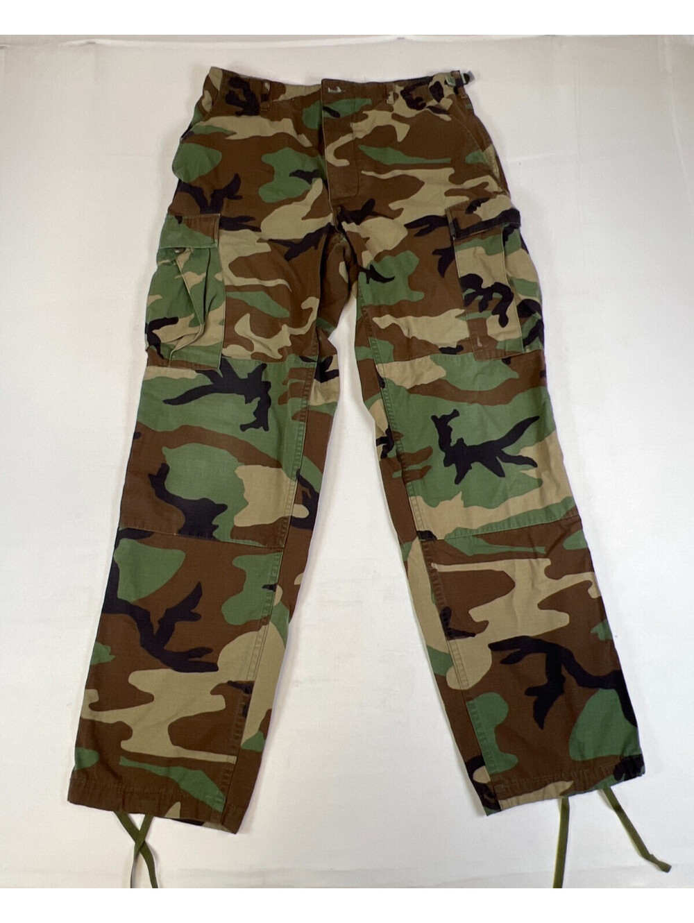 VTG US Military Men 32x31 Medium Regular Woodland Camo Combat Cargo Trousers